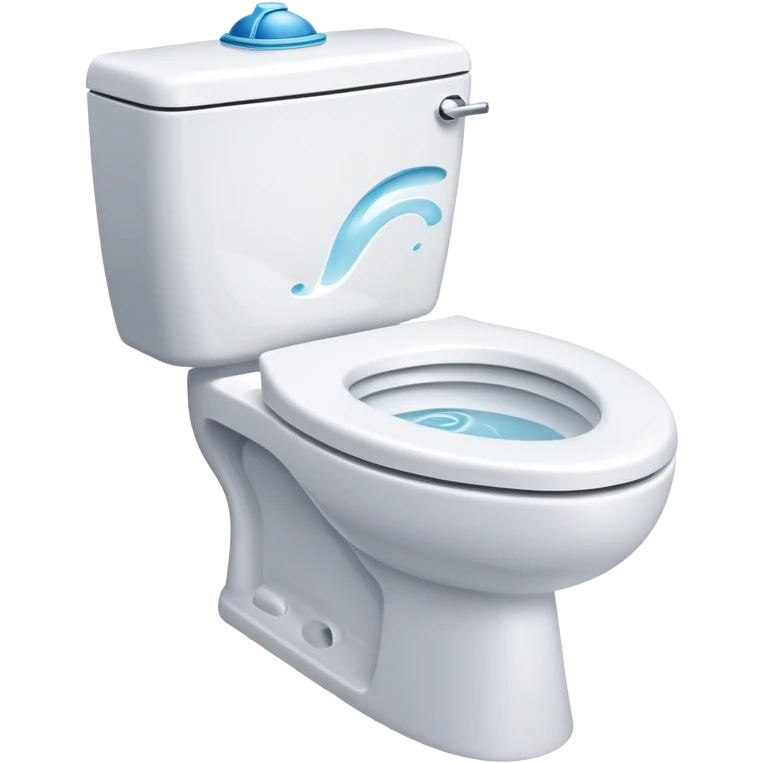 sparkling clean toilet with water swirling, simple and expressive emoji
