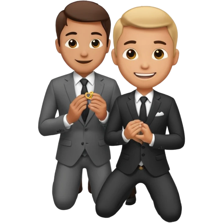 man kneeling and asking for marriage emoji