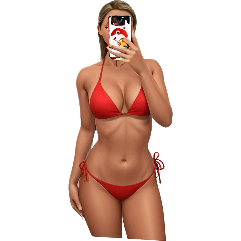 girl in red bikini selfie emoji