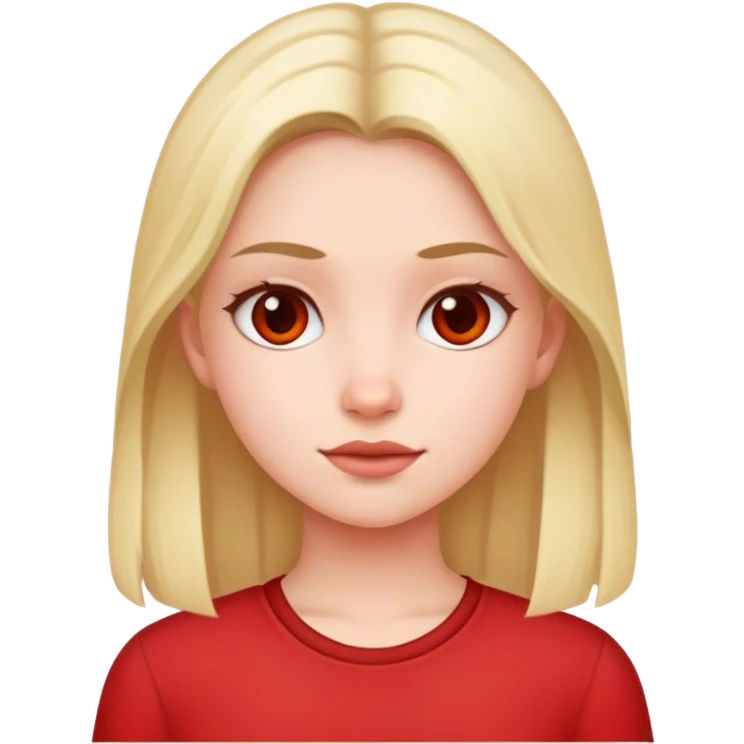 realistic girl in red shirt emoji