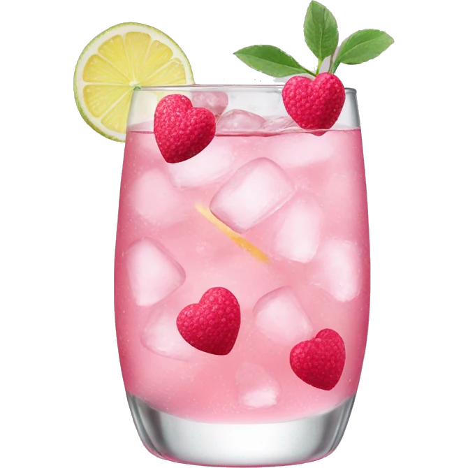 Gin Tonic mit rosa Herzen  emoji