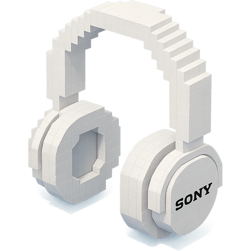 white Sony headphones with a minimalist design emoji
