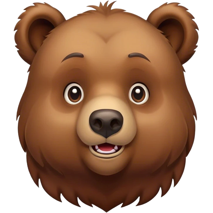 Realistic cute grizzly bear emoji