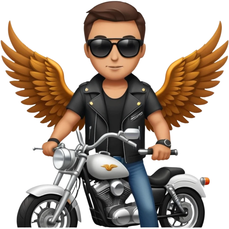 Biker with wings wearing sunglasses  emoji