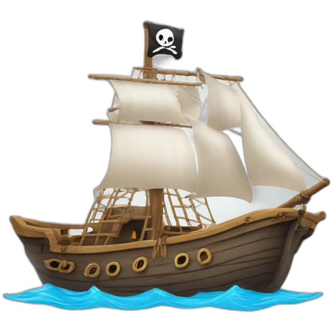 bateau avec pirate emoji