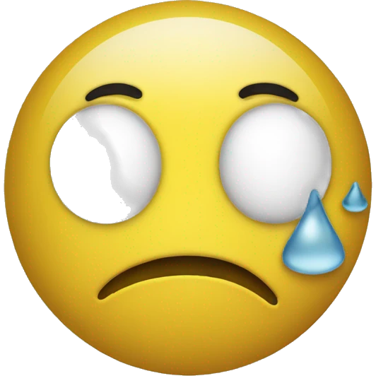 Crying yellow ball emoji
