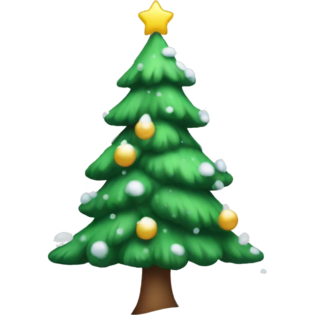 Christmas tree with snow emoji