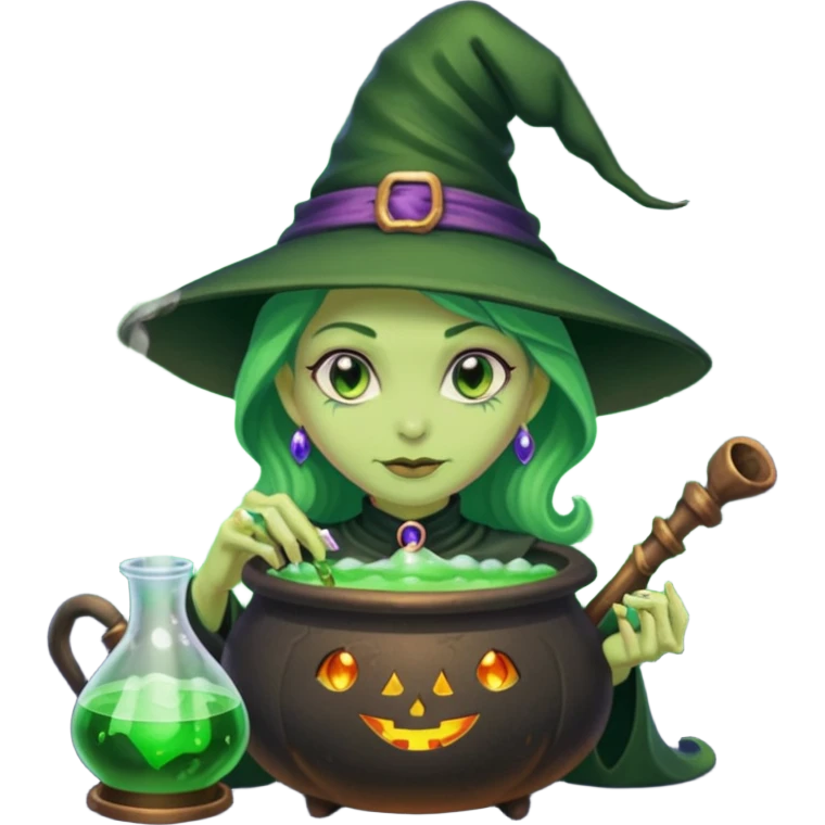 green witch cooking potion emoji