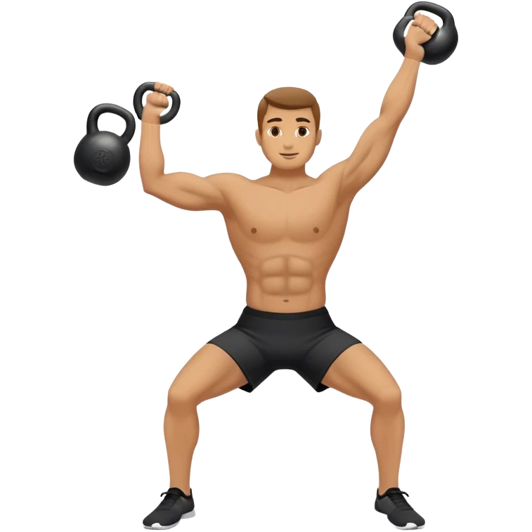 man doing kettlebell swings emoji