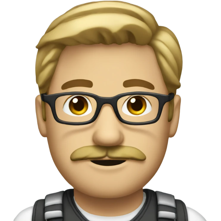 geotech engineer dark blonde guy with mustache and glasses emoji