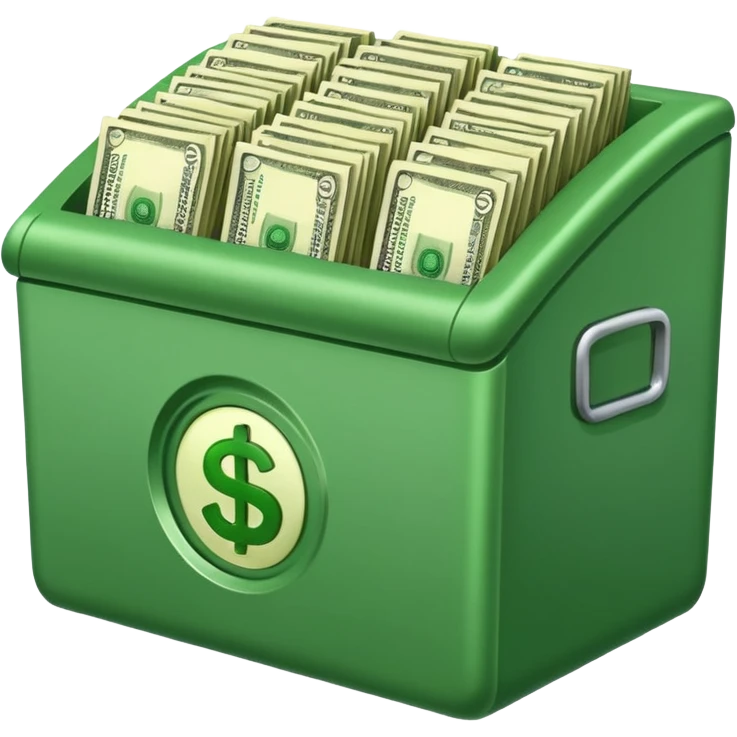 a bank with money emoji