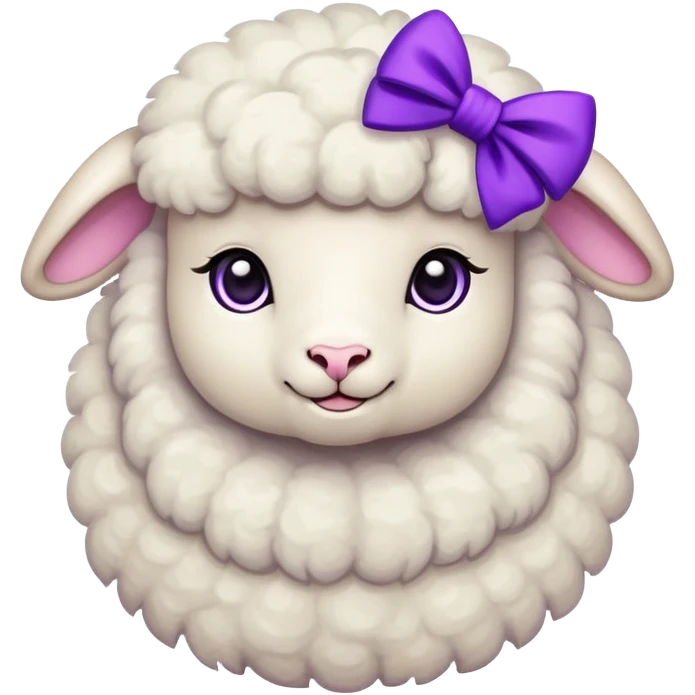 Lil lovey lamb with purple bow emoji
