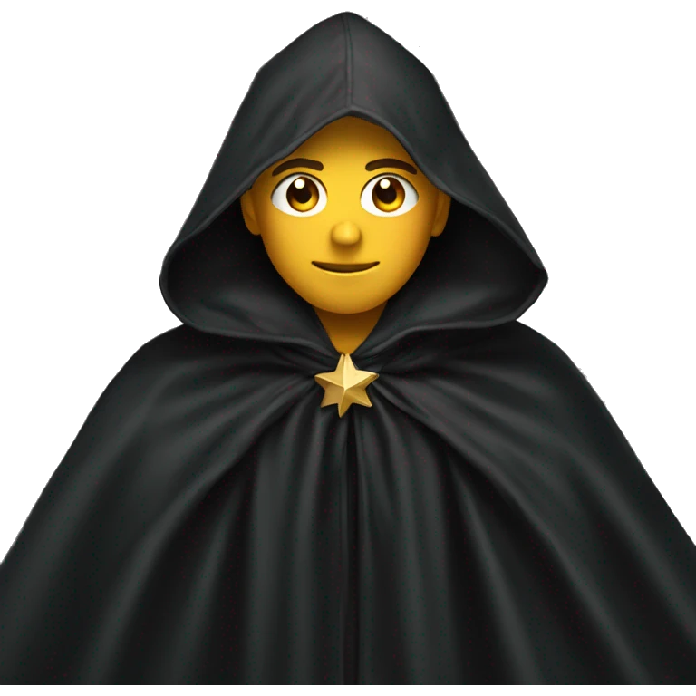 black cloak, six stars, clothing emoji
