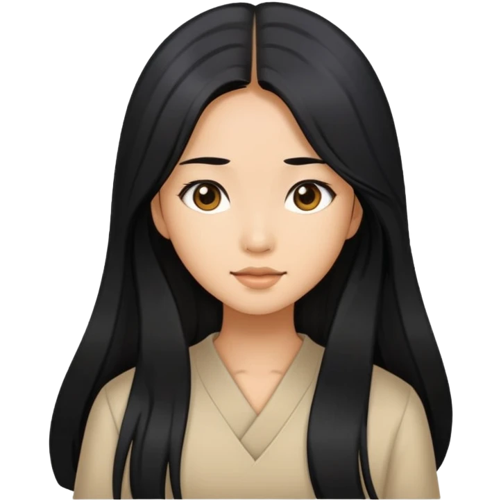 Asian Girl with long black hair emoji