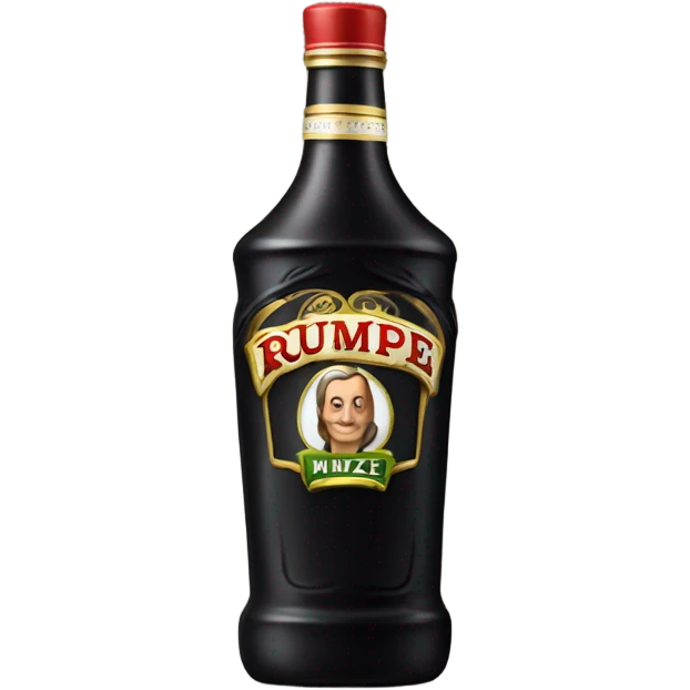 Tall black bottle of rumple minze alcohol emoji