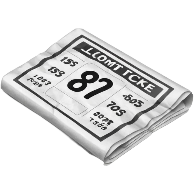 lotery ticket blackwhite emoji