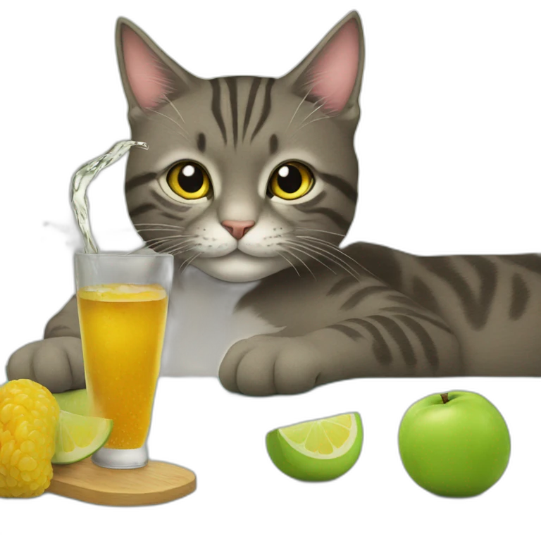 Cat drinking a ber emoji