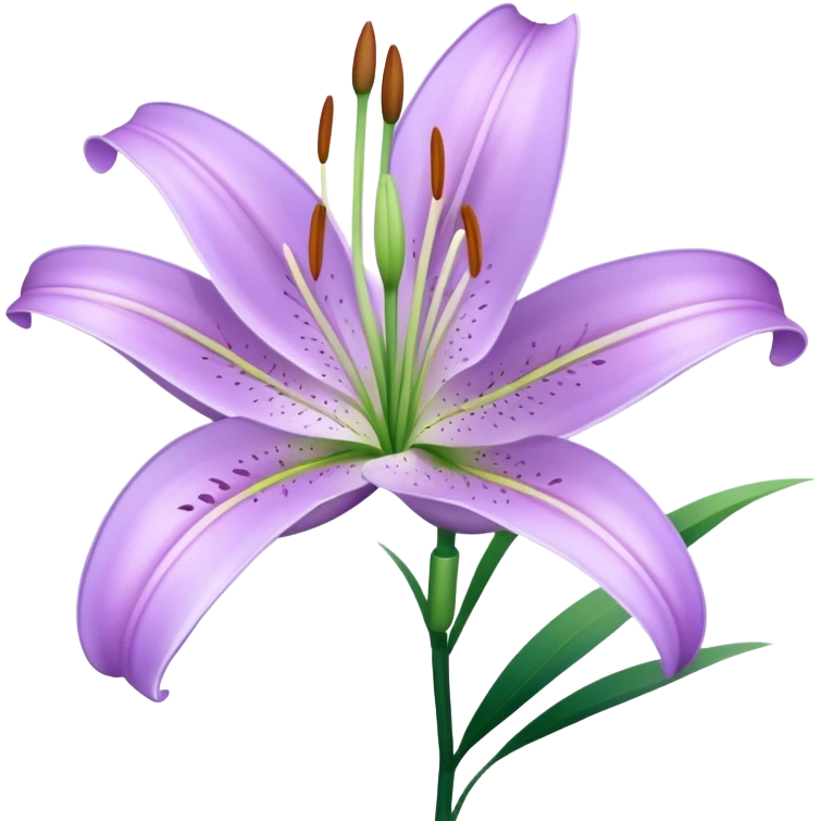 single Light Purple Lily, straight stem emoji