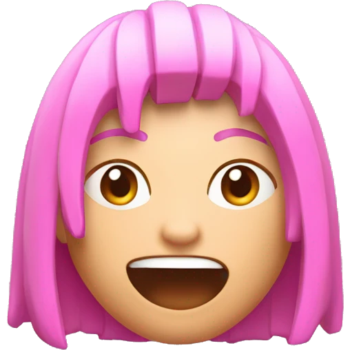Palabra WoW en 3d coloe rosa emoji