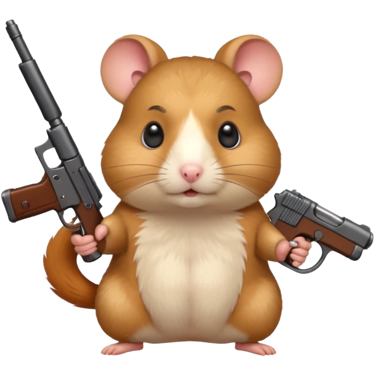 hamster holding a gun emoji