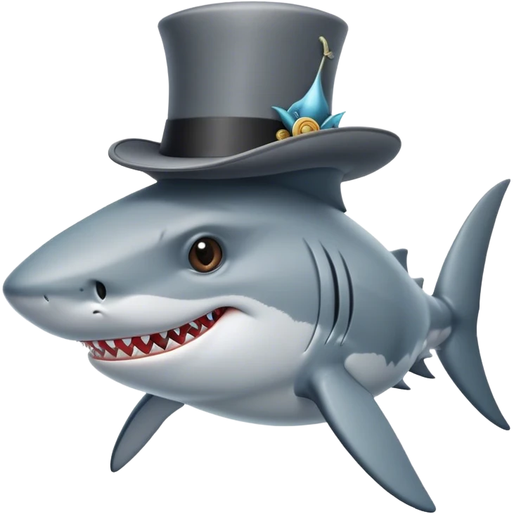 shark with tophat emoji