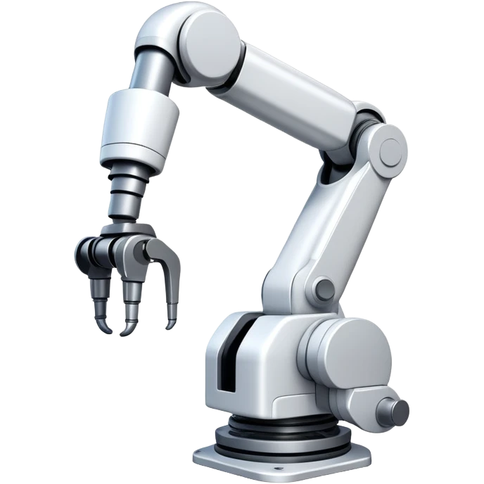 industrial robot arm wearing white dress  emoji