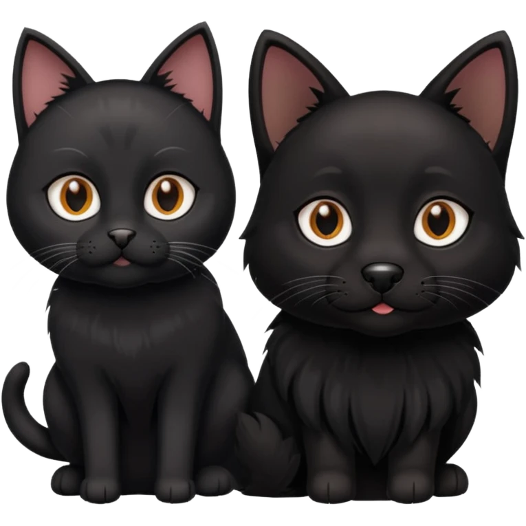 black cat with dog emoji
