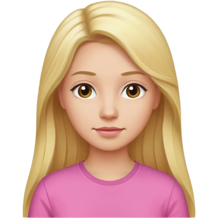 woman with long blonde hair, wear pink shirt emoji