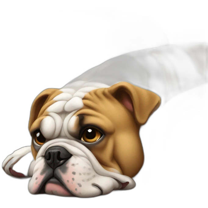 bulldog lying on couch emoji