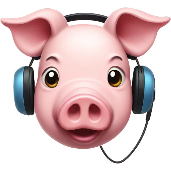 Pig with a gaming headset on  emoji