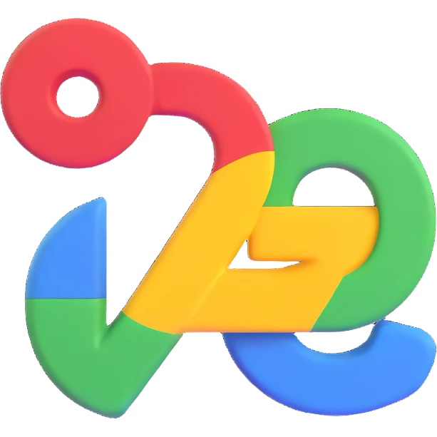 Google icon, 3D style, vibrant and dimensional emoji