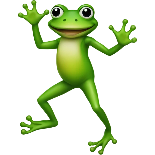A tap dancing frog emoji