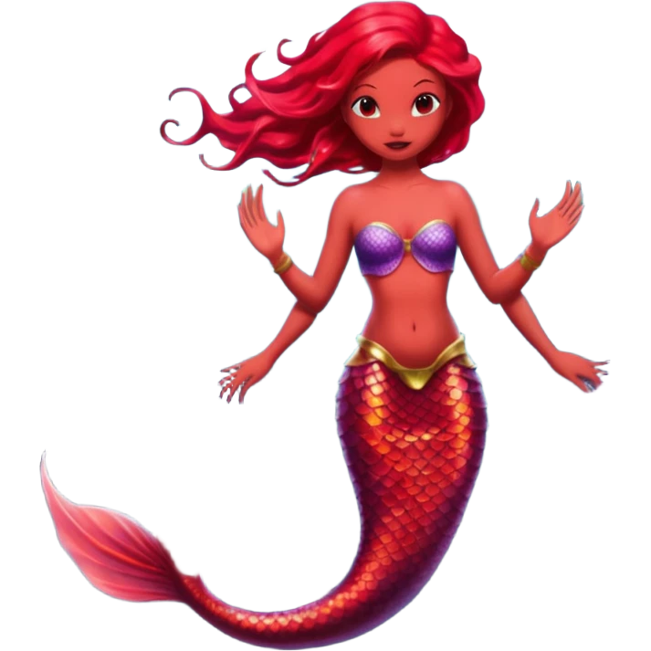 Alien mermaid should be red in color  emoji