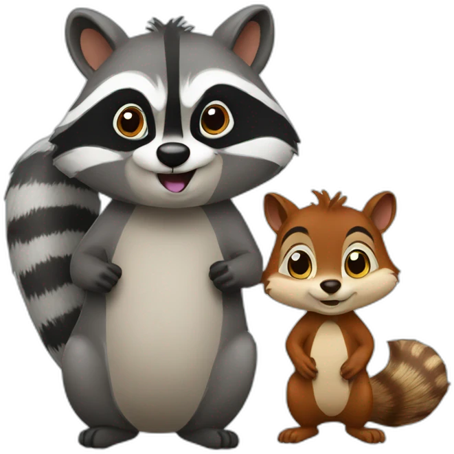 Raccoon and squirrel emoji