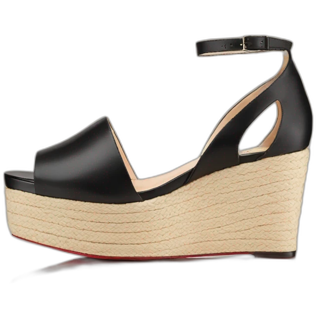 Platform wedges black louboutin sandal emoji
