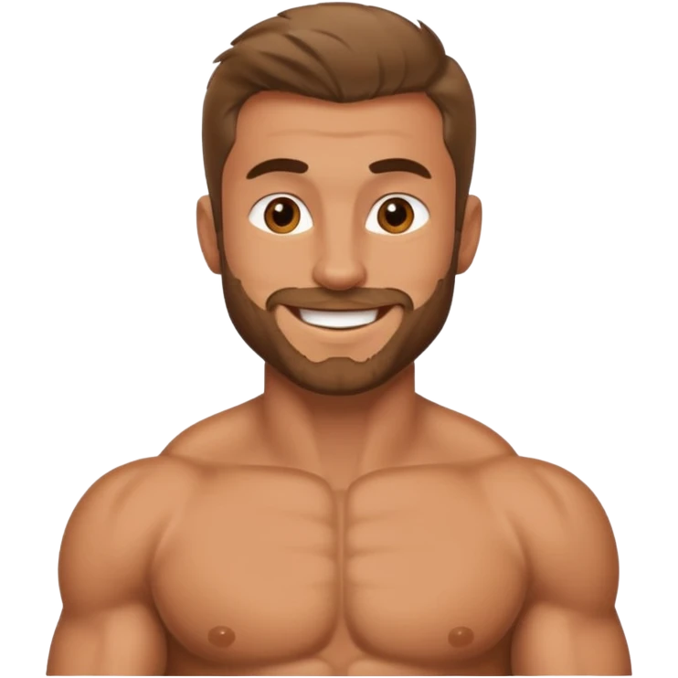 Muscular and chest hair man emoji
