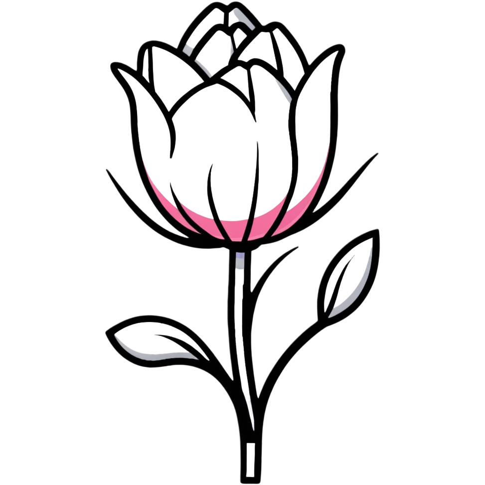Colorful tulip flower with decorative design and bright colors emoji