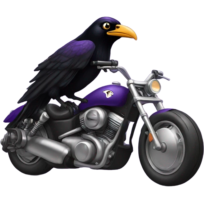 Lamar Jackson as a Raven (bird) riding a motorcycle  emoji