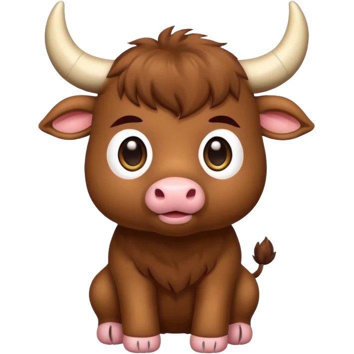 Chibi style Plush bull emoji