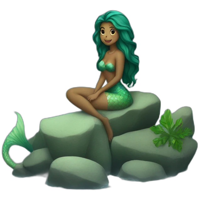 Mermaid on a rock emoji