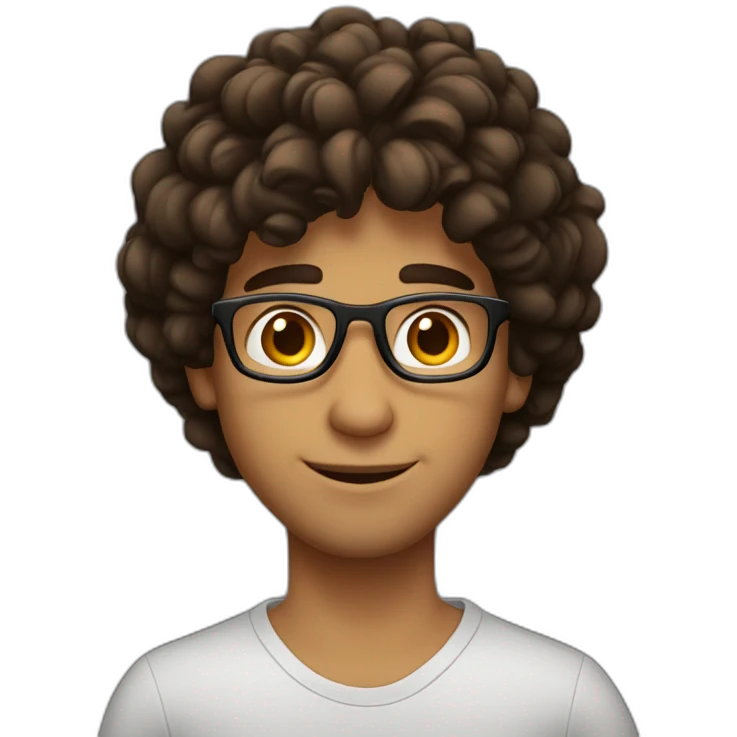 Hispanic dude. Nice swop hair. Glasses. Brown eyes. Dimples emoji
