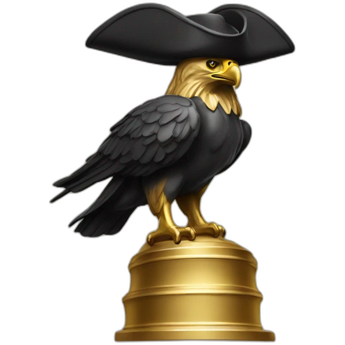 statue golden eagle with napoleon tricorne hat emoji