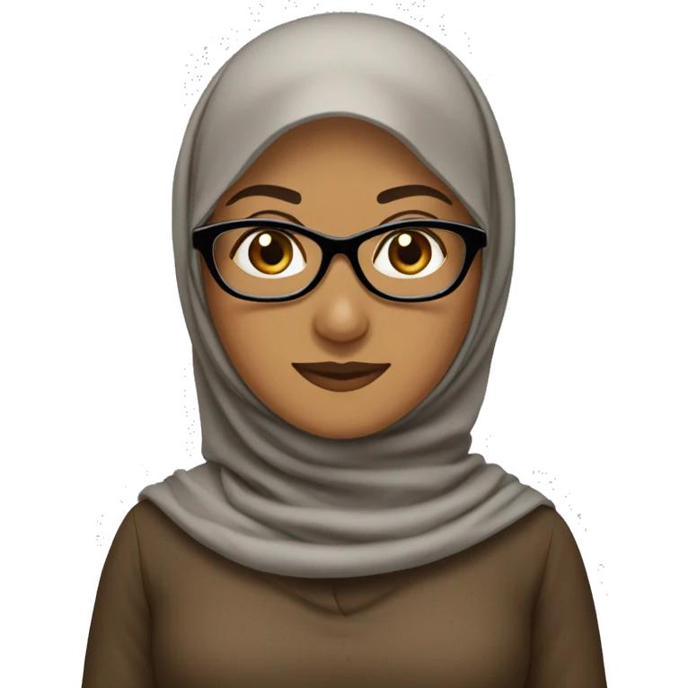 Moslem women teacher with eye glasses and brown hijab emoji