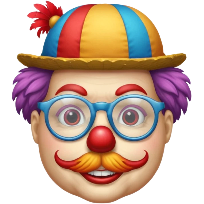 Clown feathered hat with glasses emoji