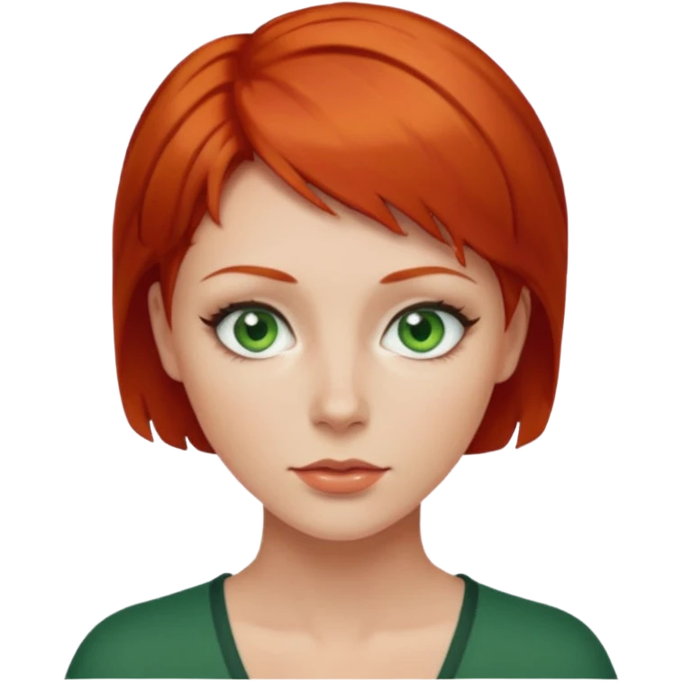 women with very short red hair emoji