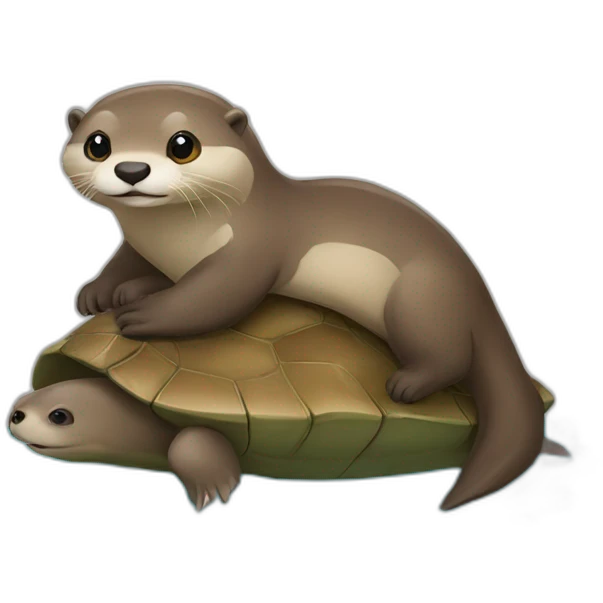 Loutre sur tortue sur ours emoji