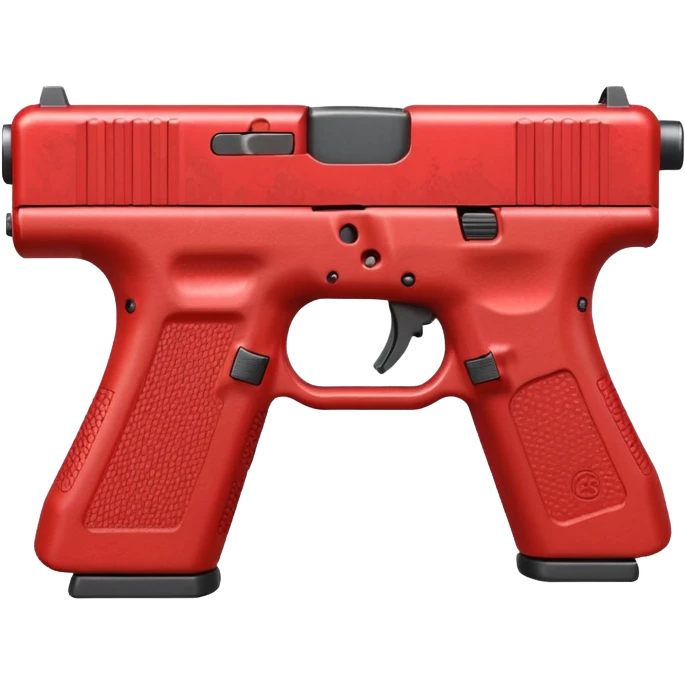 a red glock 20 with a drum mag inside of it with a red flag like people wear in real life with a incognito switch in the back plate emoji