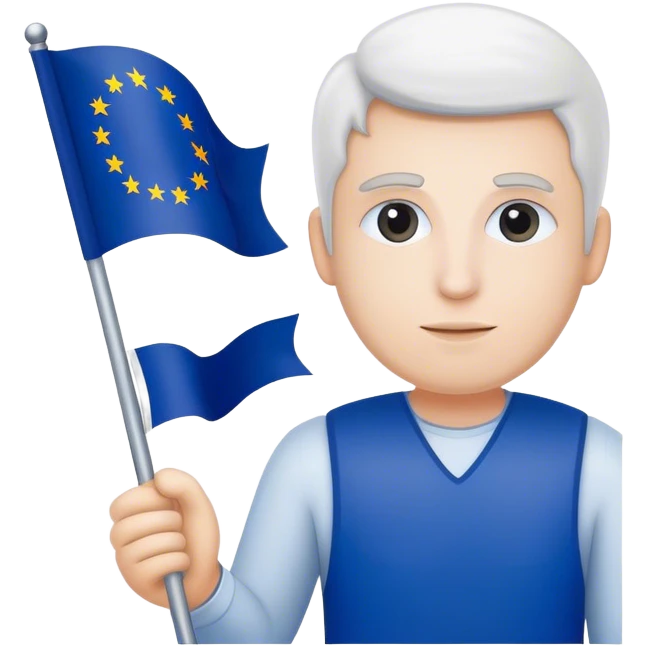 european union enthusiast with flag man emoji