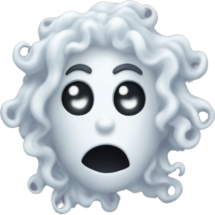 Ghost with curly hair emoji