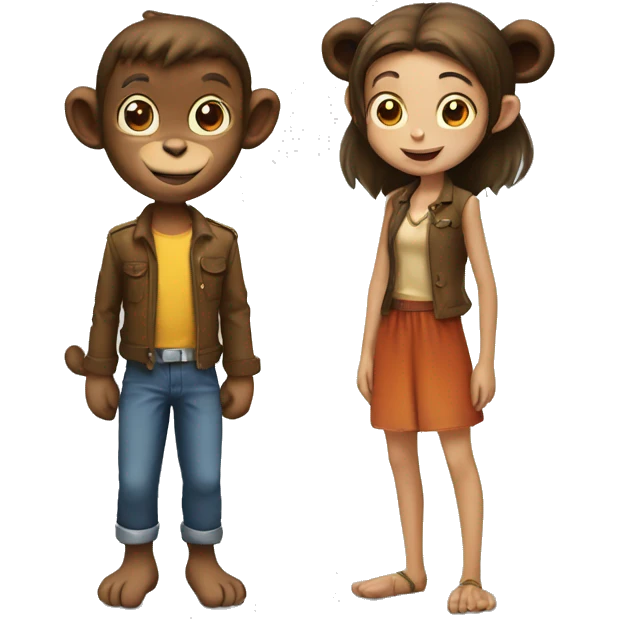monkey boy and monkey girl emoji